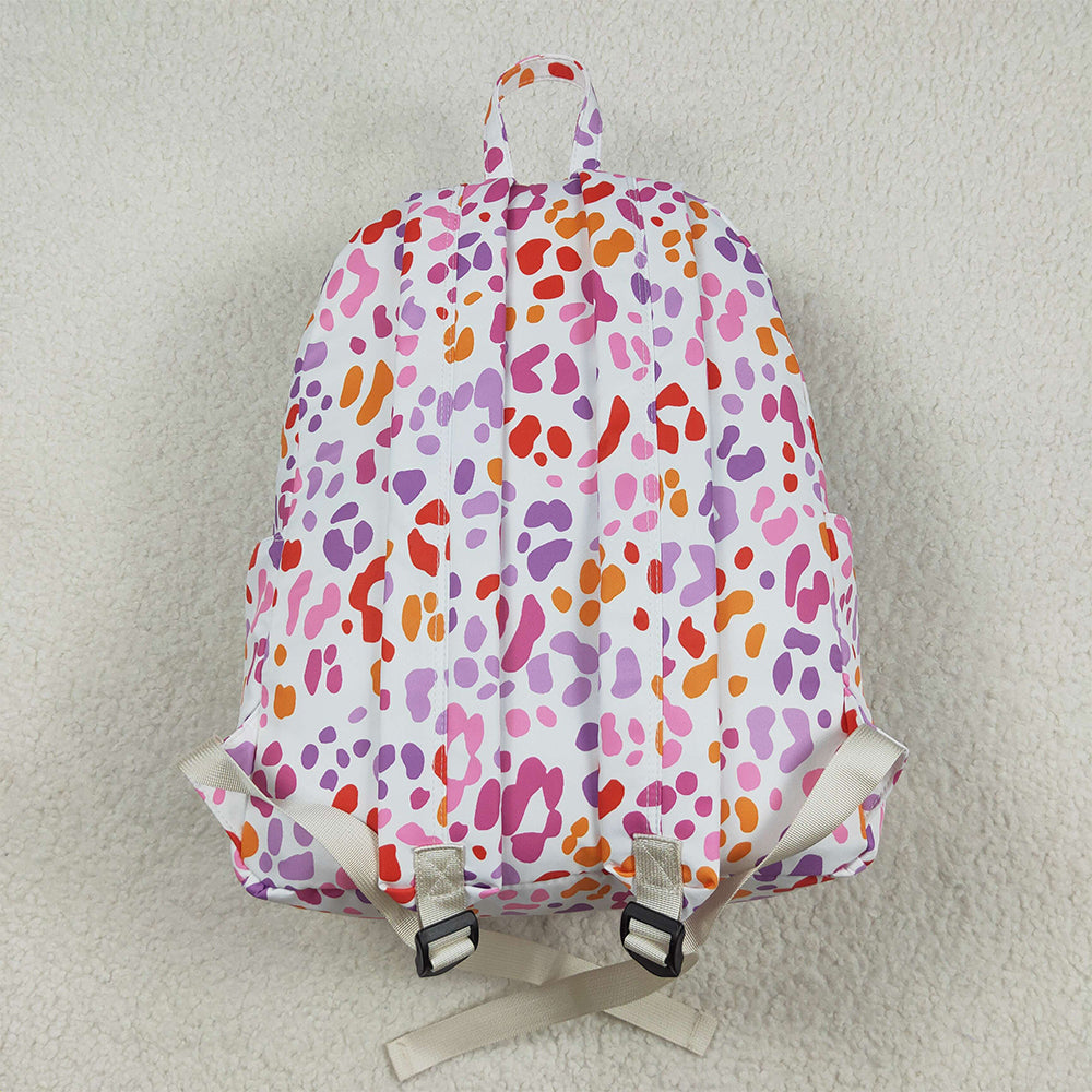 8.19 BA0307 Baby Girls Pink Leopard Ruffle School Bags