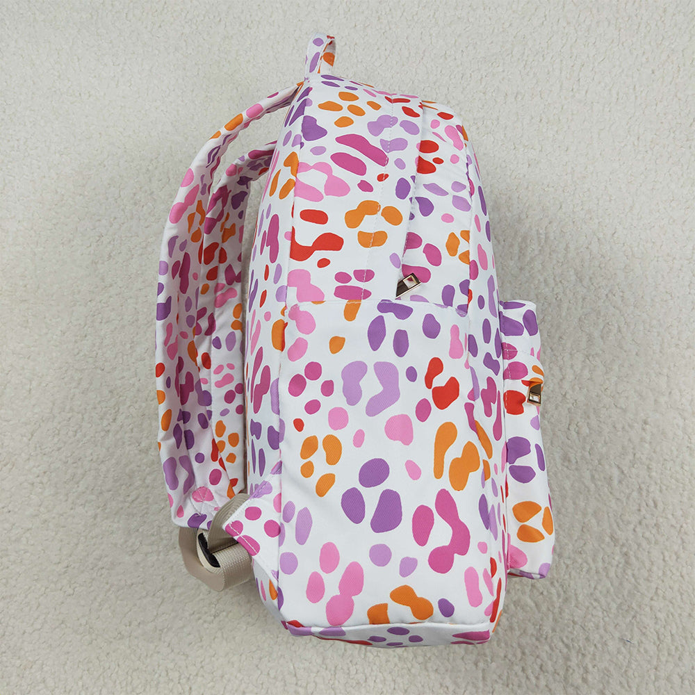 8.19 BA0307 Baby Girls Pink Leopard Ruffle School Bags