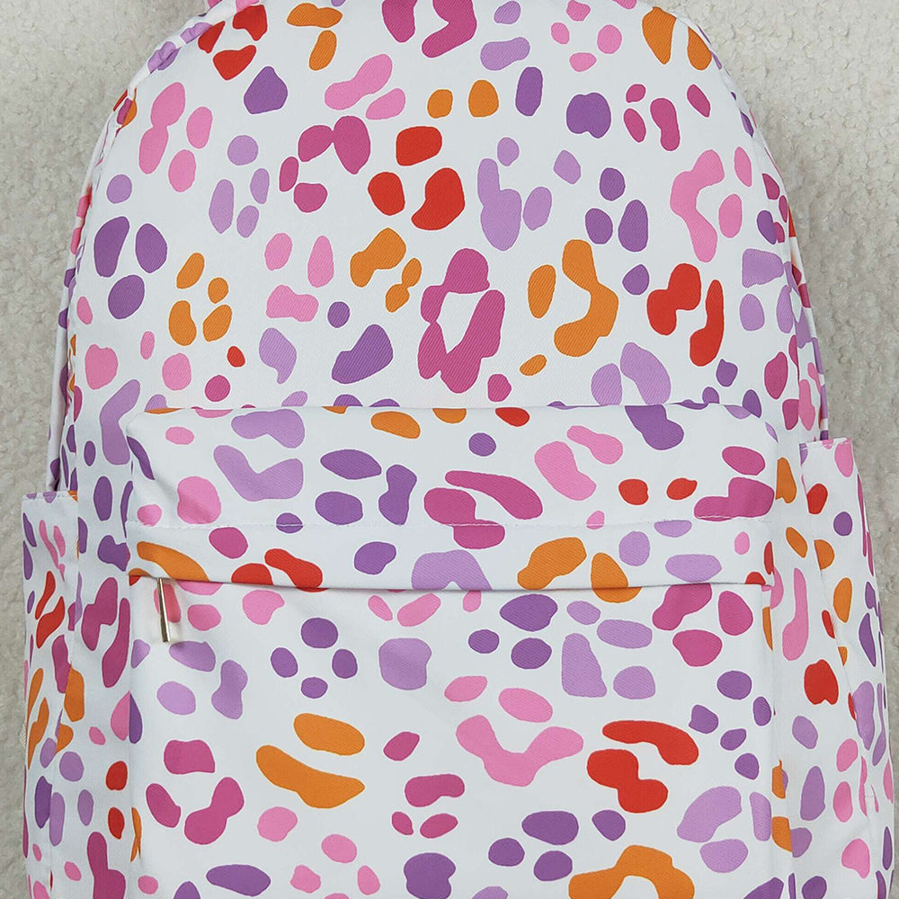 8.19 BA0307 Baby Girls Pink Leopard Ruffle School Bags