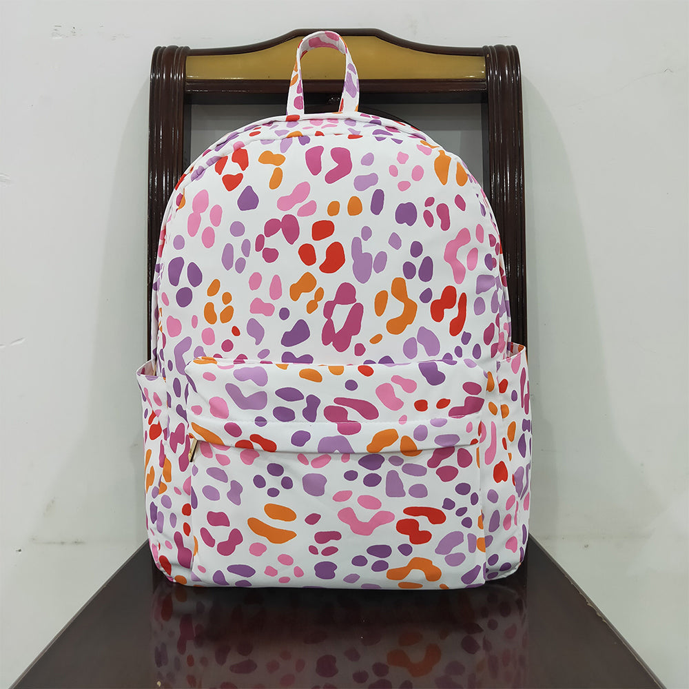 8.19 BA0307 Baby Girls Pink Leopard Ruffle School Bags