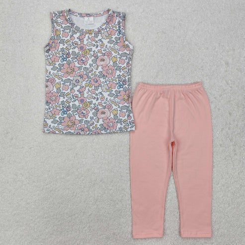 3.14 GSPO1919 Baby Girls Spring Pink Flowers Top Legging Outfit