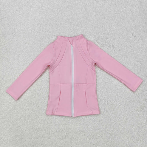GT0683 Baby Girls Light Pink Zip Pocket Yoga Active Wear Jacket