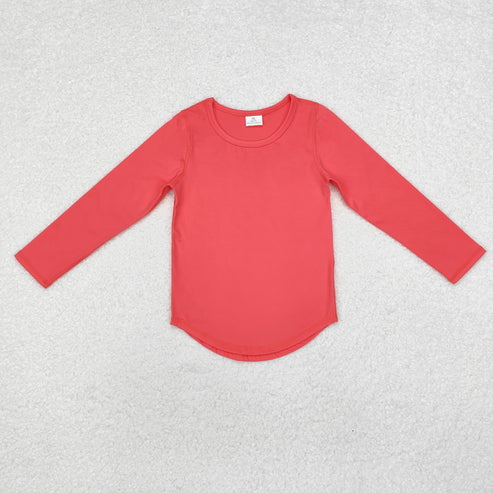GT0643 Baby Girls Coral Long Sleeve Tee Shirts Tops