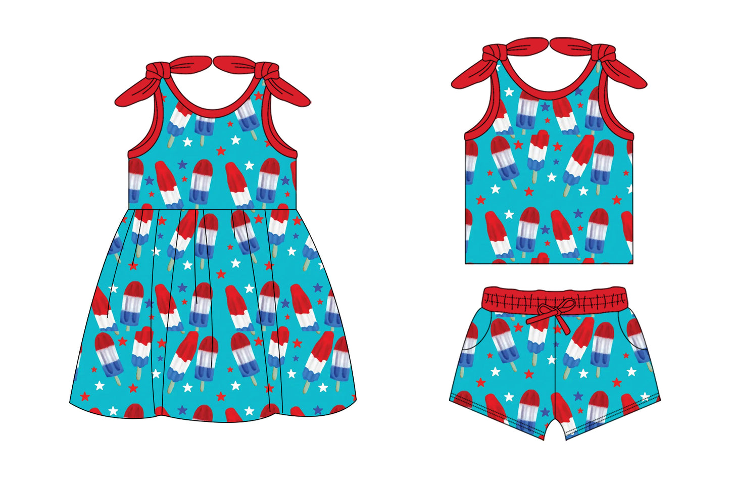 26.1.14 Custom MOQ:3 or 5 pcs each design milk silk Sibling baby girl clothes short sleeve shorts sets and dress