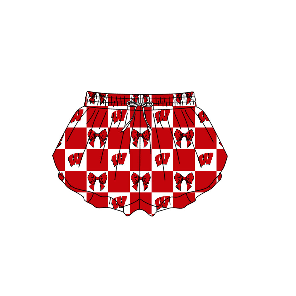 Custom Milk Silk Order MOQ:3 or 5 pcs Each Design Team State Girl Summer Bow Red Sleeveless Skirts Sets 3 and dress and shorts-26.1.23