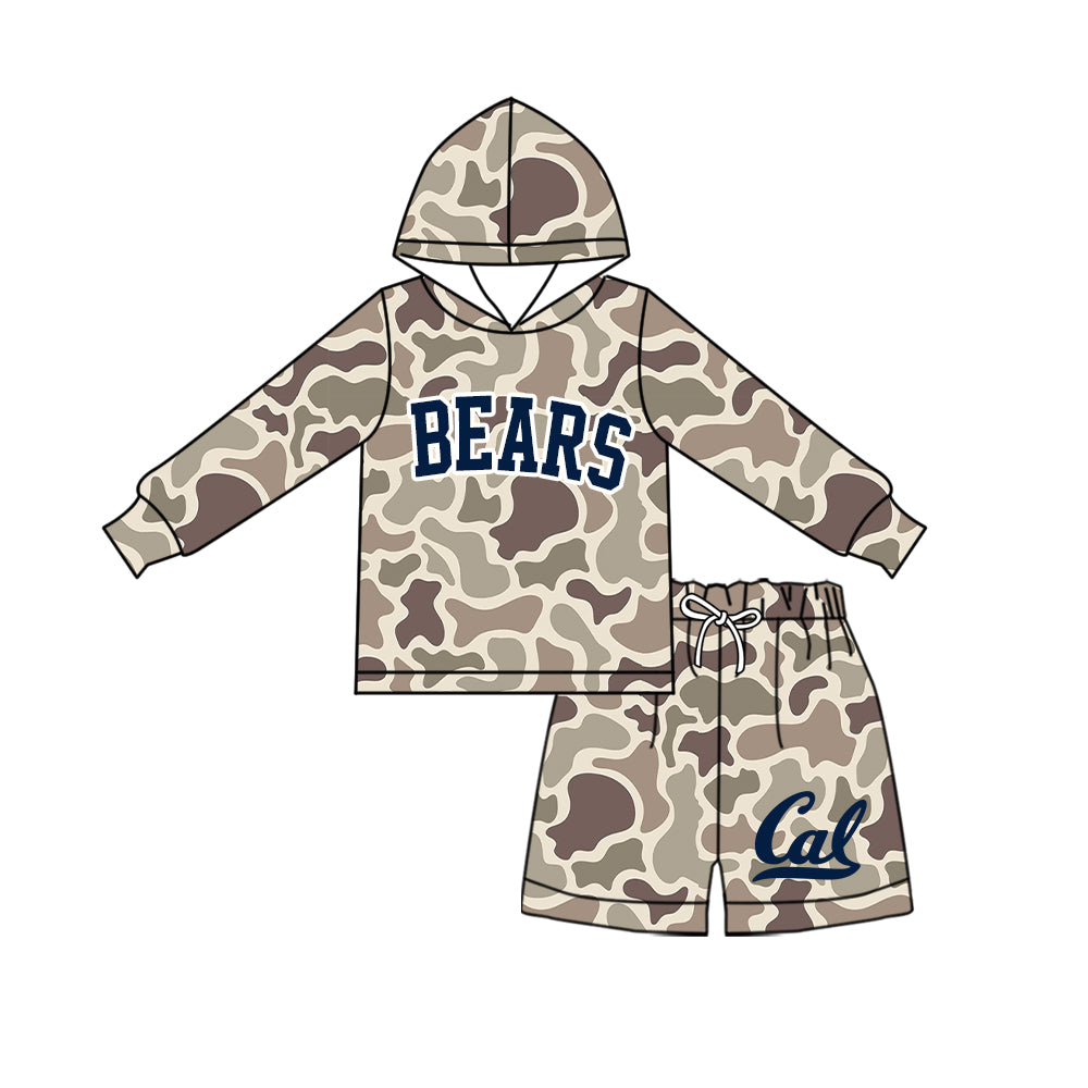 Custom Order Baby Boys BEARS Camo Raiders Hoodie Short Team Clothes Sets