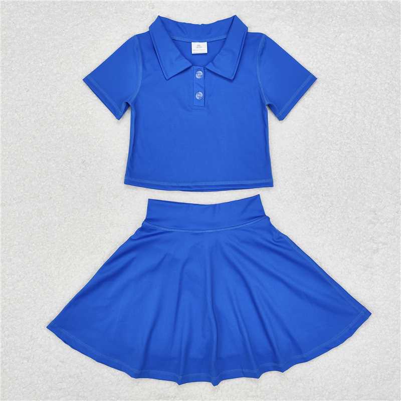 L-3.3 Sibling Baby Girls Buttons Shirt Skirt Active Wear Clothes Sets