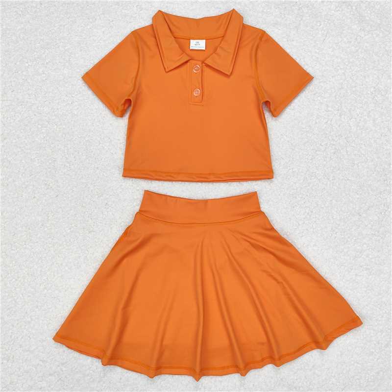 L-3.3 Sibling Baby Girls Buttons Shirt Skirt Active Wear Clothes Sets