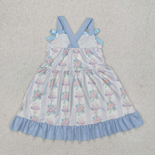 3.15 GSD1946 Baby Girls Flowers Cakes Straps Bows Knee Length Dress