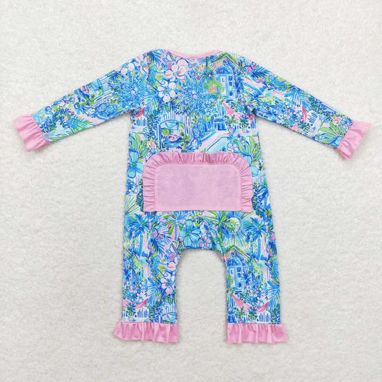3.13 LR1339 RTS baby girl clothes floral girl winter romper-BAMBOO