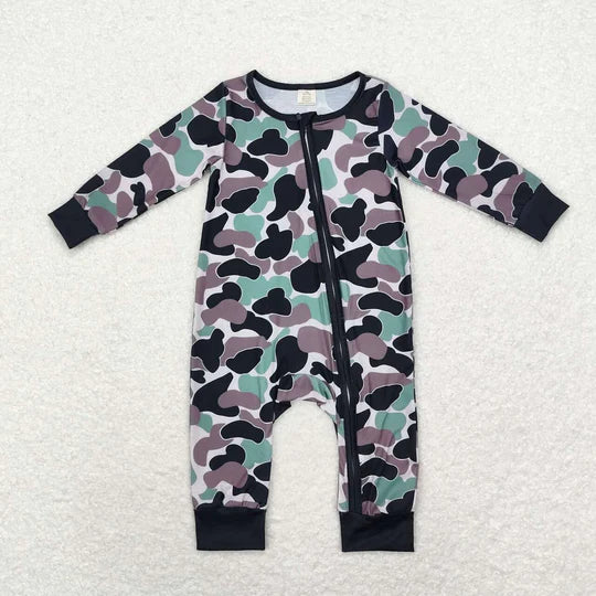 3.13 LR1460 RTS baby clothes camouflage baby winter romper zipper romper-Bamboo