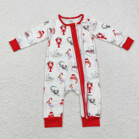 3.13 LR1399 RTS Bamboo baby boy clothes crawfish boy winter romper