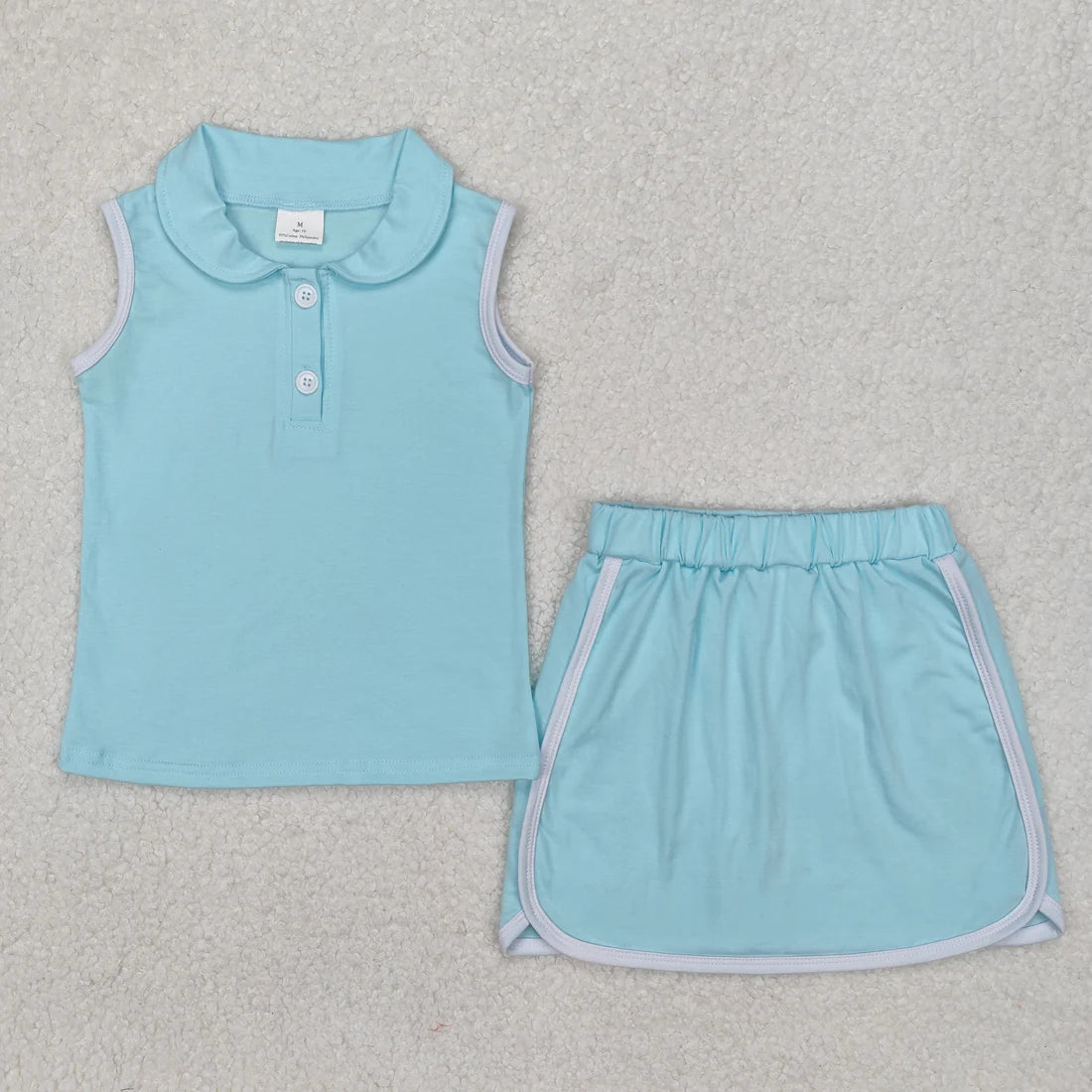 3.17 GSD1973 Baby Girls Green Aqua Pullover Top Sports Shorts Clothes Set