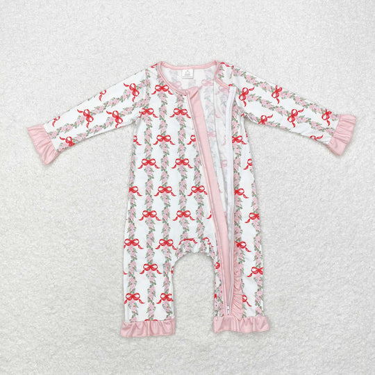 3.13 LR1517 RTS Bamboo baby clothes Grandmillennial girl winter romper