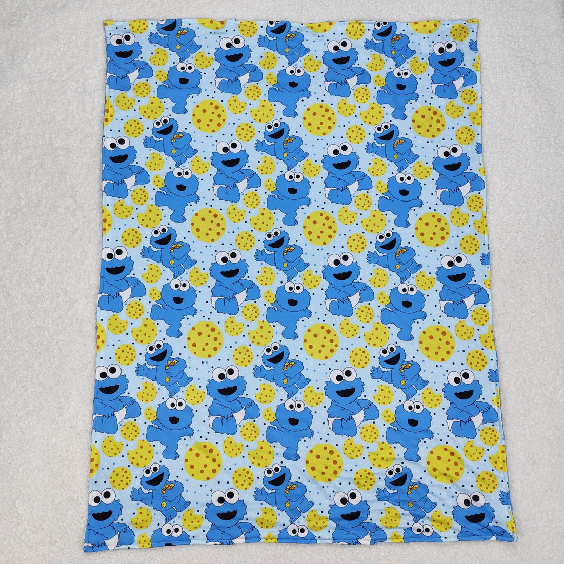 3.15 BL0195 Baby Toddler Girls Cartoon Blue Cookie Minky Blanket