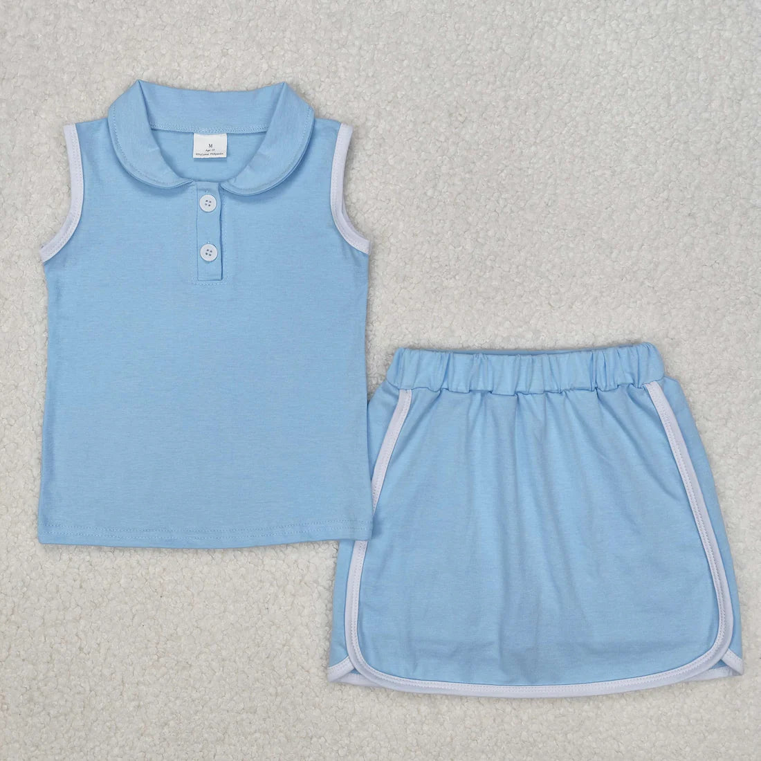 3.14 GSD1974 Baby Girls Aqua Pullover Top Sports Shorts Clothes Set