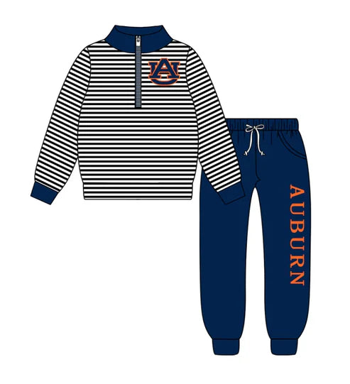 9.4 Custom Moq 5 Baby Boys AU Team Zipper Pullovers Top Clothes Set