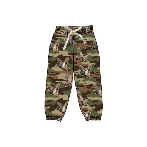 9.2 P0836 Baby Girls Olive Brown Camo Ducks Yoga Jogger Pants Preorder