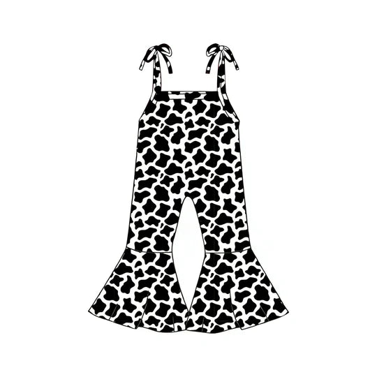 12.11 MOQ:5pcs SR3774 pre-order baby girl clothes milk cow print girl summer jumpsuit
