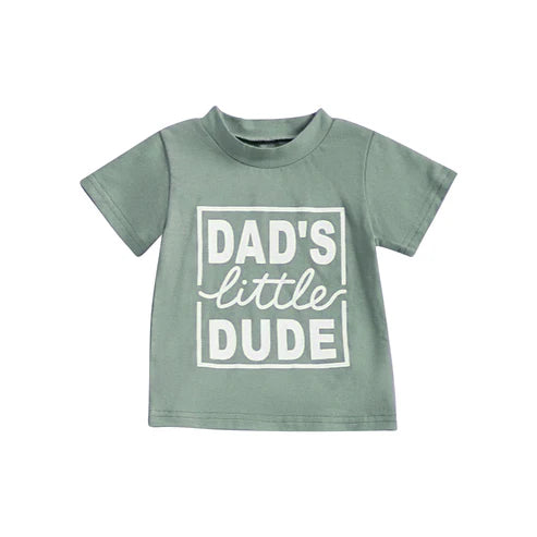 4.16 BT1223 Baby Boys Green Short Sleeves Dad's Litter Tee Shirts Top Preorder