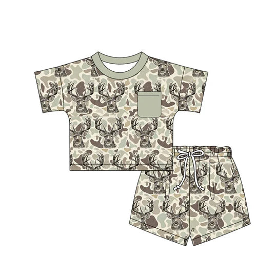 12.22 MOQ:5pcs BSSO1794 pre-order baby boy clothes camo print toddler boy summer outfit