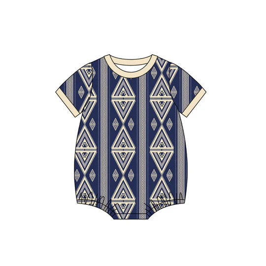 12.6 MOQ:5pcs SR3713 pre-order baby boy clothes aztec print boy summer bubble