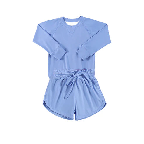 3.28 GLS0006 Baby Girls Lavender Long Sleeves Top Short Yoga Set Preorder