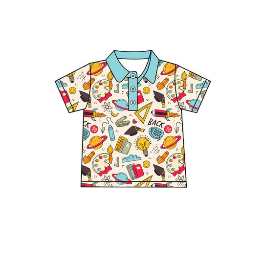 12.24 MOQ:5pcs BT1674 pre-order toddler boy clothes apple print boy back to school summer top shirt