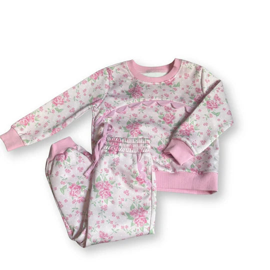 12.10 MOQ:5pcs GLP3276 pre-order baby girl clothes floral print toddler girl winter outfit
