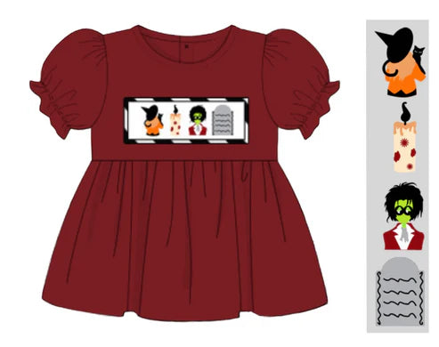 5.19 GT1045 Baby Girls Red Short Ruffle Sleeves Candles Tunic Tee Shirts Preorder