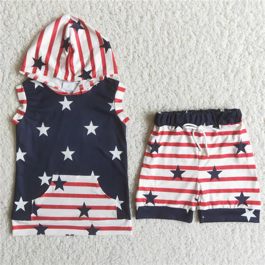 3.11  C14-23 boy clothes boy star hoodies navy july 4th patriotic set-promotion 6.1 $5.5