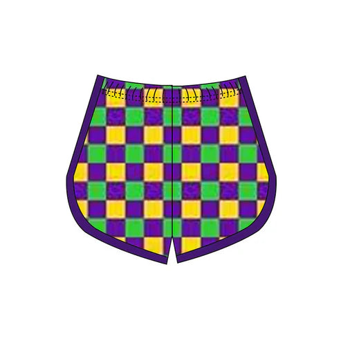 10.6 SS0657 Baby Girls Mardigras Checked Yoga Shorts Bottoms Preorder