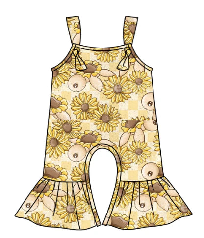 5.8 Sunflower camisole jumpsuit for girls
