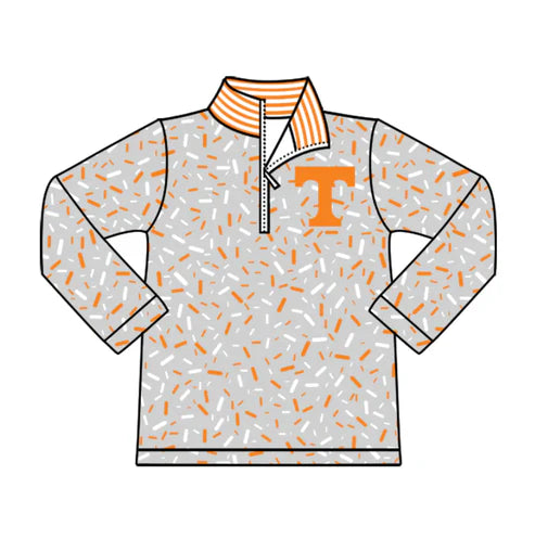 10.17 Custom Moq 8 Baby Boys Grey Sprinkles Zipper T Team Pullovers Top