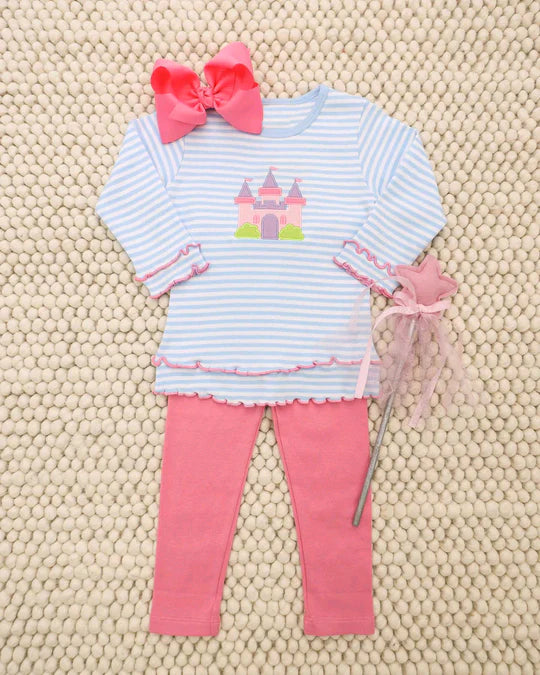 12.22 MOQ:5pcs GLP3286 pre-order toddler girl clothes castle print girl winter set