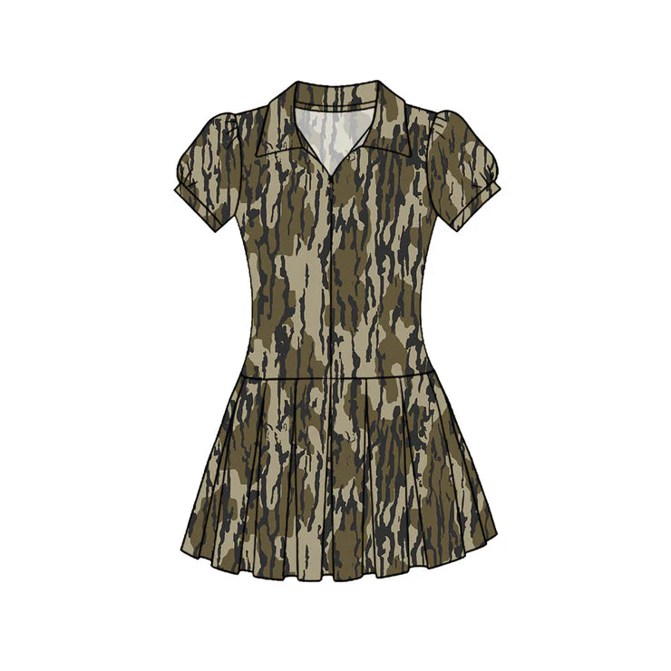 11.25 MOQ:5pcs GSD3215 pre-order toddler clothes camo girl yoga summer dress