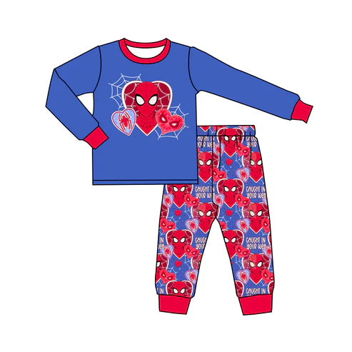 6.3 BLP0997 Baby Boys Valentines Spider Top Pants Outfits Clothes Sets preorder