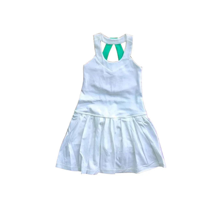 11.15 MOQ:5pcs GSD3098 pre-order toddler clothes white girl yoga summer dress