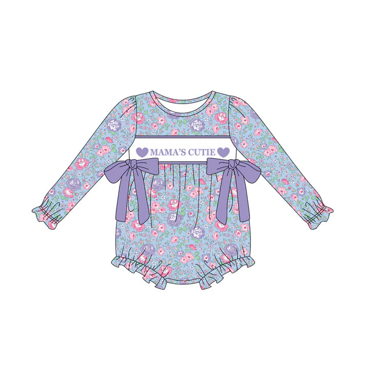 9.27 LR2702 Baby Girls Mamas Cutie Flowers Bows Ruffle Rompers Preorder