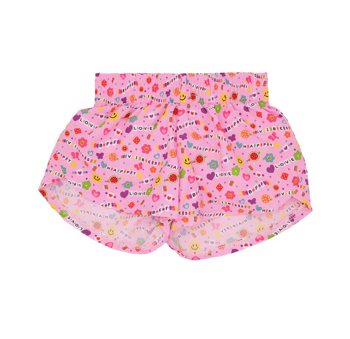 3.23 SS0484 Baby Girls Pink Floral Hearts Shorts Bottoms Preorder