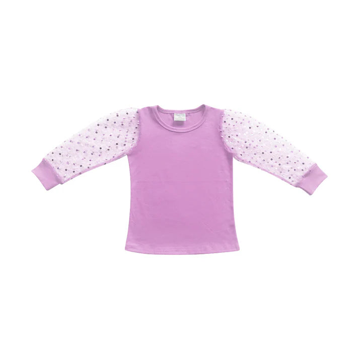 3.25 GT0961 Baby Girls Lavender Sequin Long Sleeves Shirts Top Preorder