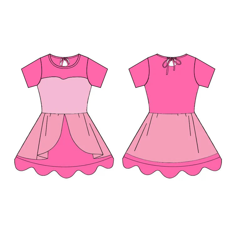 11.29 MOQ:5pcs GSD3257 pre-order toddler clothes pink girl yoga summer dress