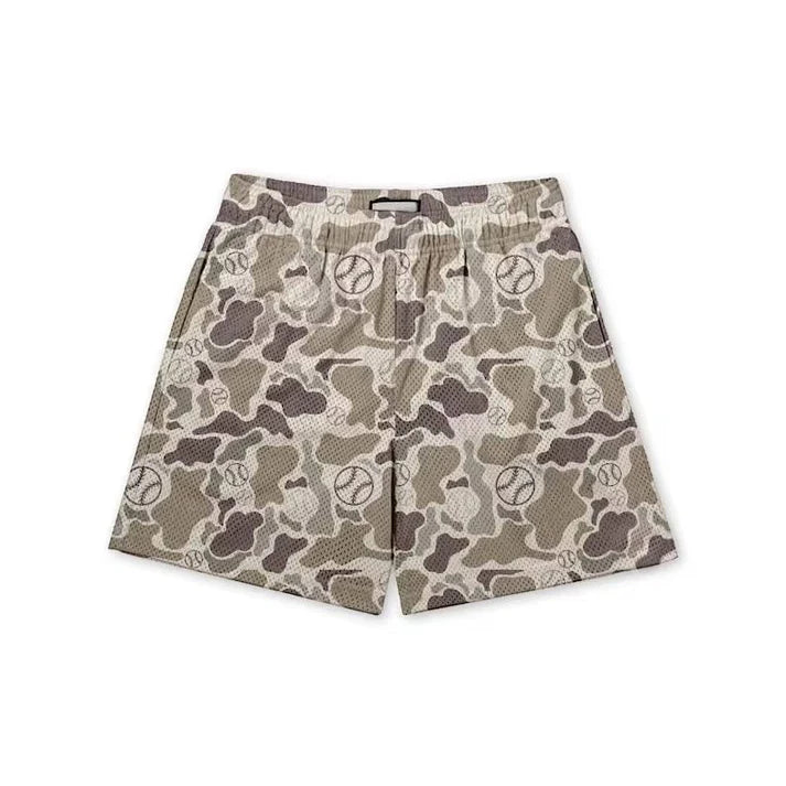 9.26 SS0654 Baby Boys Khaki Camo Baseballs Team Pockets Shorts Bottom Preorder
