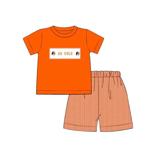8.9 Custom Moq 5 Baby Boys Go Vols Top Plaid Shorts Team Set