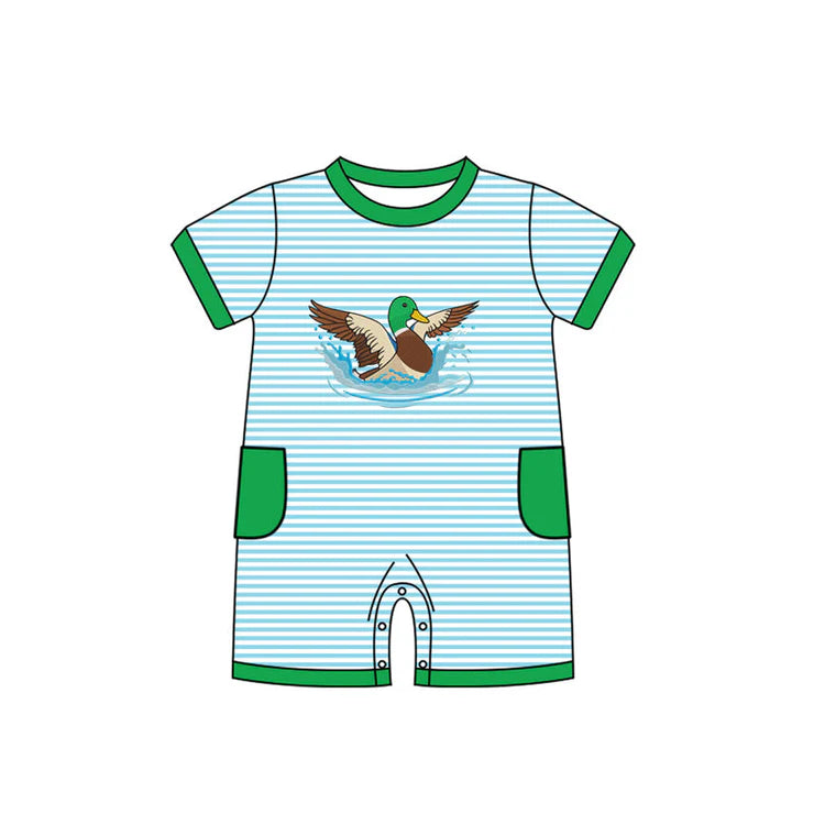 11.12 MOQ:5pcs SR3511 pre-order baby boy clothes mallard boy summer romper