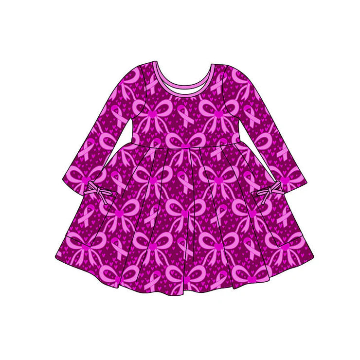 11.12 MOQ:5pcs GLD1493 pre-order toddler girl clothes bows print girl Valentine dress