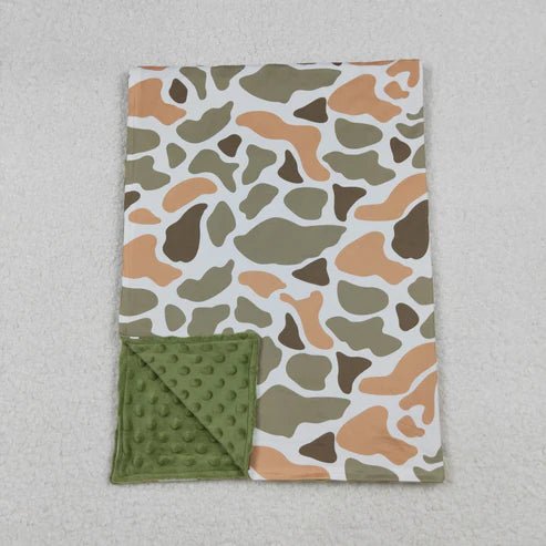 9.29 BL0223 Baby Kids Green Yellow Camo Western Blanket