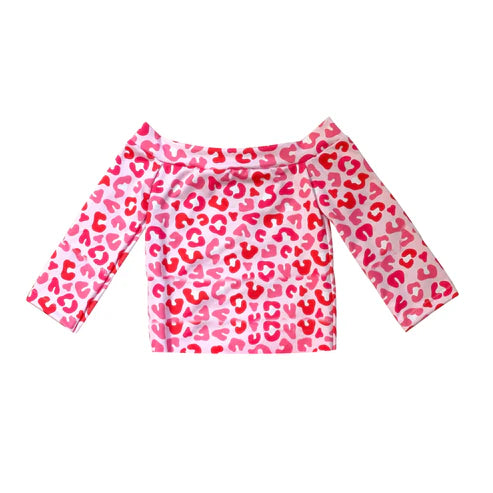 5.30 GT0795 Baby Girls Valentines Pink Leopard Tee Shirts Tops Preorder