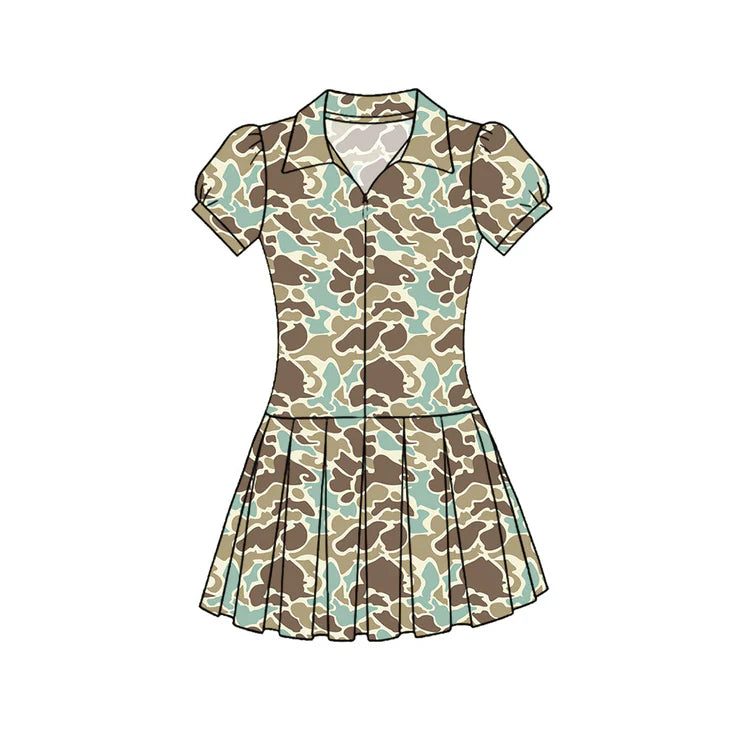11.25 MOQ:5pcs GSD3217 pre-order toddler clothes camo girl yoga summer dress