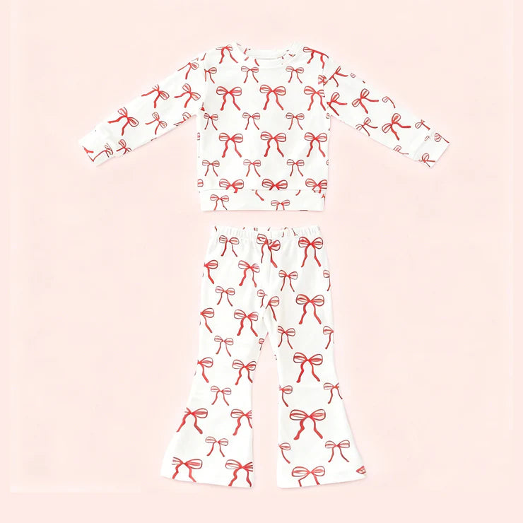 12.5 MOQ:5pcs GLP3223 pre-order toddler girl clothes bows print girl winter set